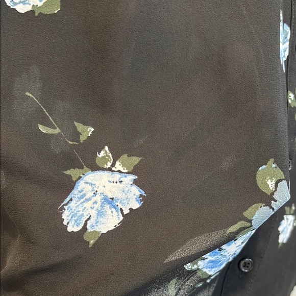 NWT Mossimo Supply Co. Black Tie Front Bib Collar Blouse - Picture 4 of 7